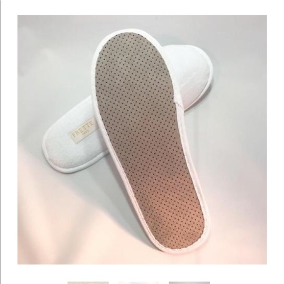 Frette Velour closed toe white slippers mens 10-12 - Picture 3 of 6